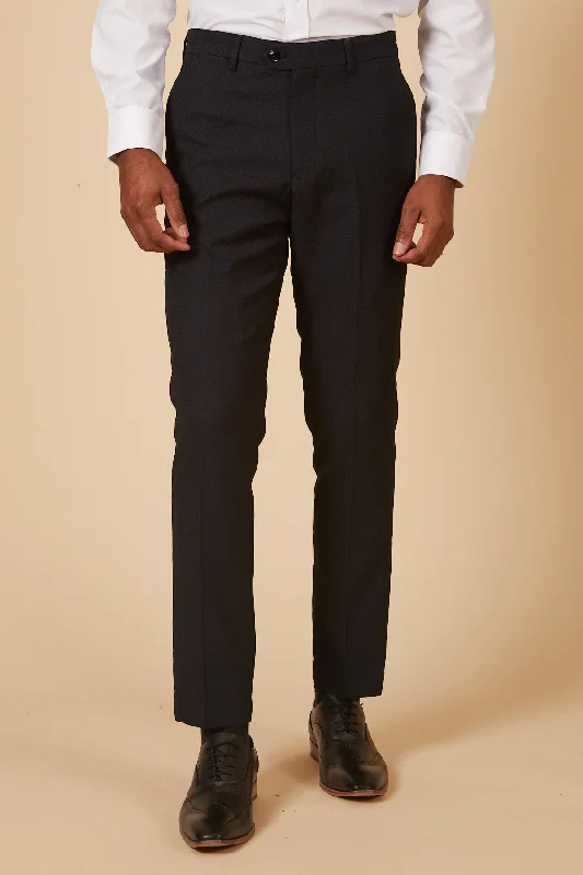 DALTON - Navy Diamond Trousers