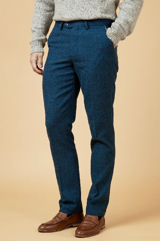 DION - Blue Tweed Check Trousers