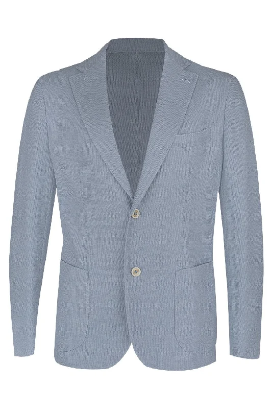 Single Breasted Soft Jacket - Baby Blue