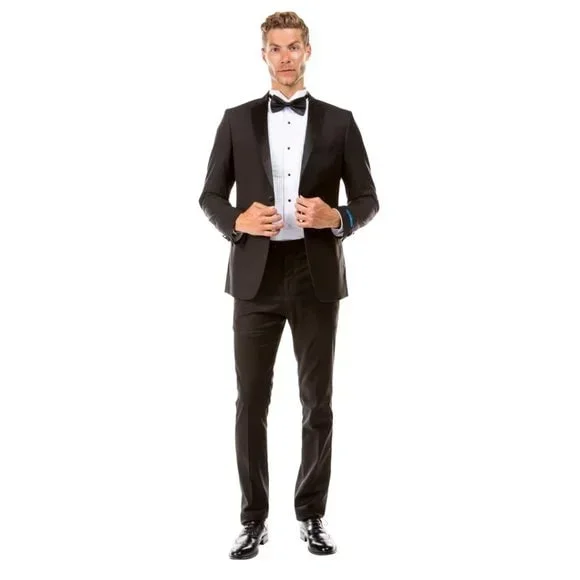 Mens Black Tuxedo 2-PC Hybrid Fit By Sean Alexander