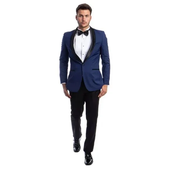 Mens Blue Tuxedo 2-PC Slim Fit, By Azzuro