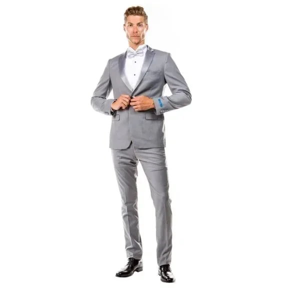 Mens Grey Tuxedo 2-PC Hybrid Fit By Sean Alexander