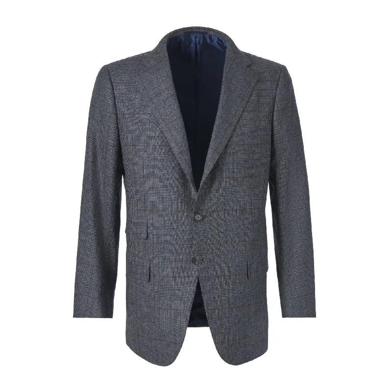 Single-Breasted Glencheck Wool and Cashmere-Blend Suit in Blue