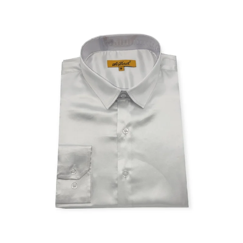 ST. PATRICK: Satin Slim Fit Dress Shirt SSS