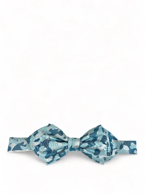 Blue Camouflage Silk Bow Tie by Paul Malone