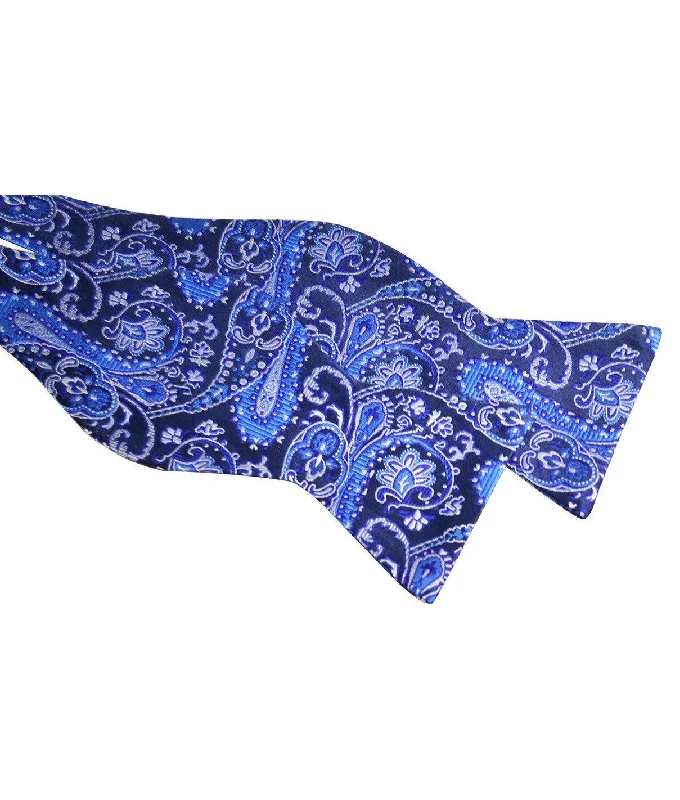 Blue Paisley Silk Bow Tie