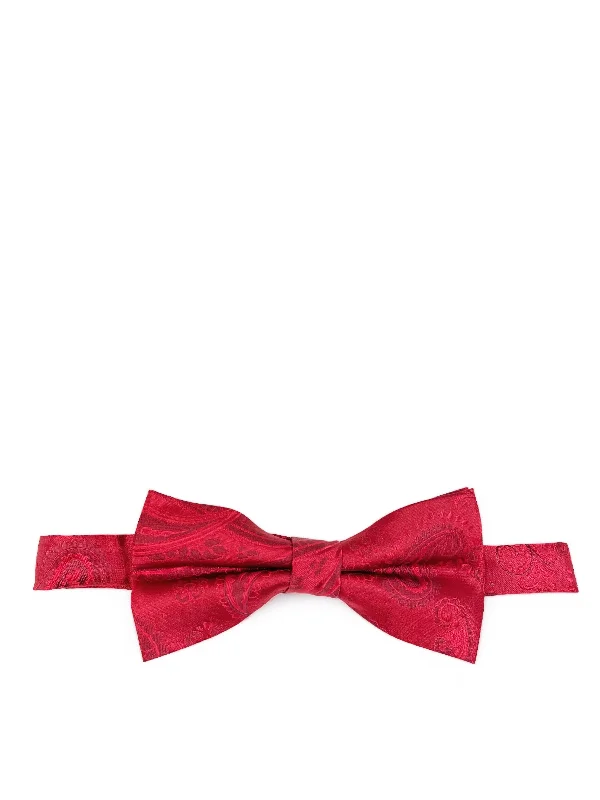 Red Artisan Paisley Bow Tie