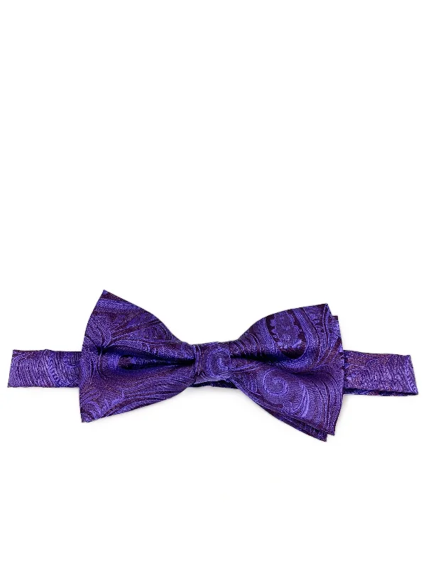 Plum Classic Paisley Bow Tie