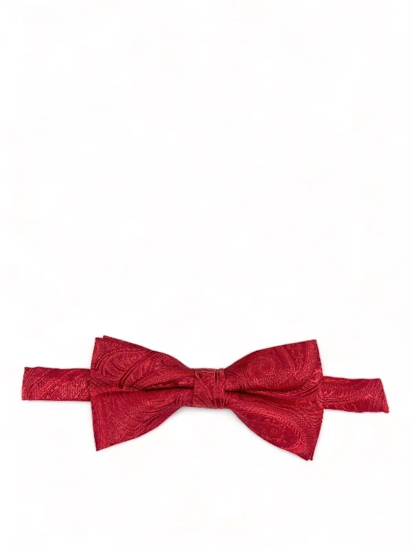 Red Classic Paisley Bow Tie