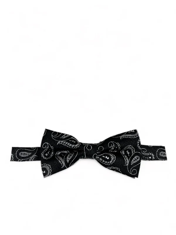 Black Artisan Paisley Bow Tie