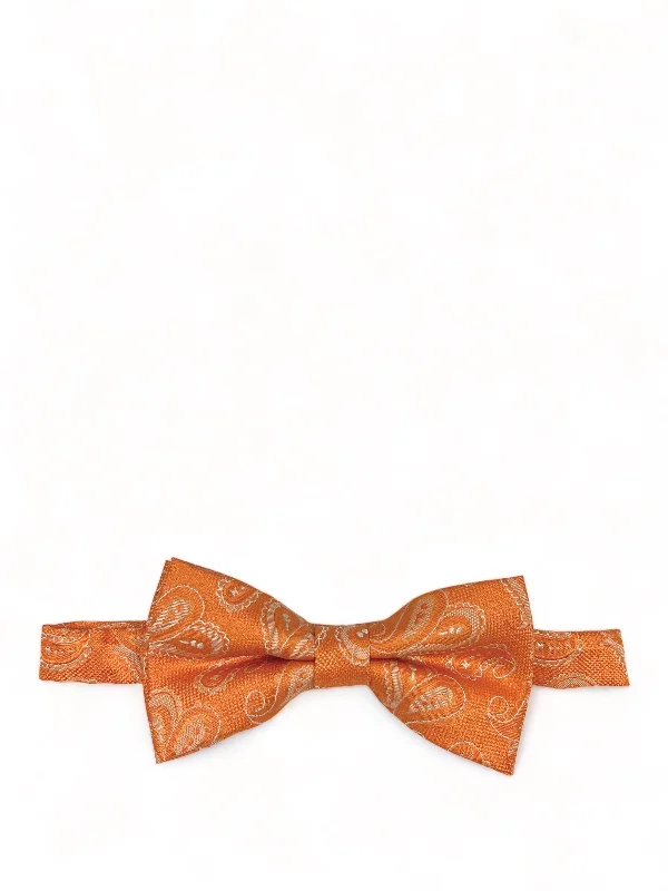 Orange Artisan Paisley Bow Tie