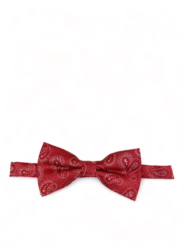 Red Artisan Paisley Bow Tie