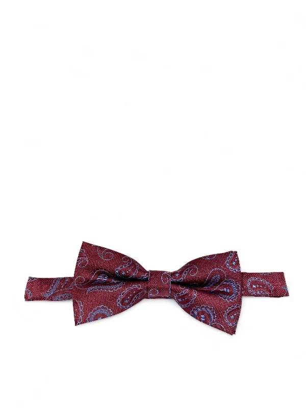 Burgundy Artisan Paisley Bow Tie