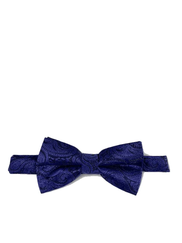 Classic Navy Blue Paisley Bow Tie