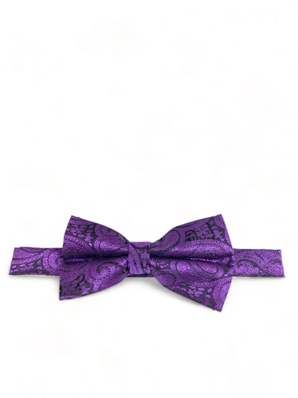 Classic Formal Plum Paisley Bow Tie