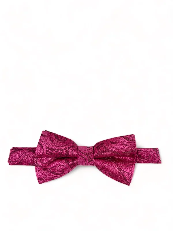 Classic Formal Hot Pink Paisley Bow Tie