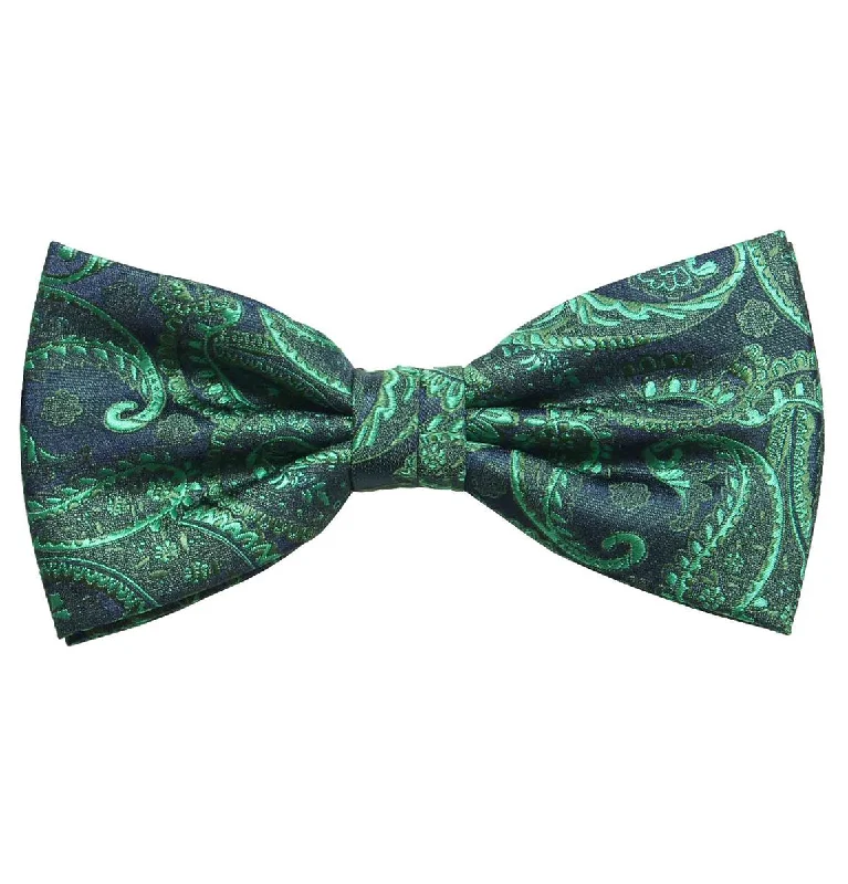 Emerald Green Paisley Bow Tie