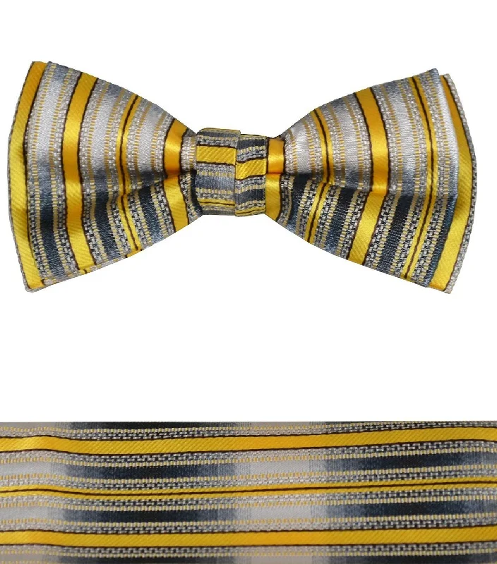 Boys Bow Tie and Pocket Square Set, Pre-tied