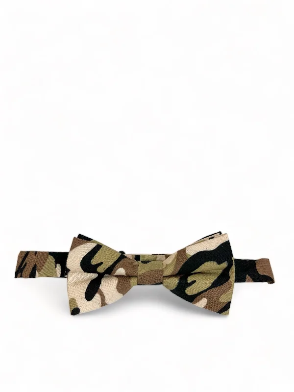 Camouflage Cotton Bow Tie by Paul Malone