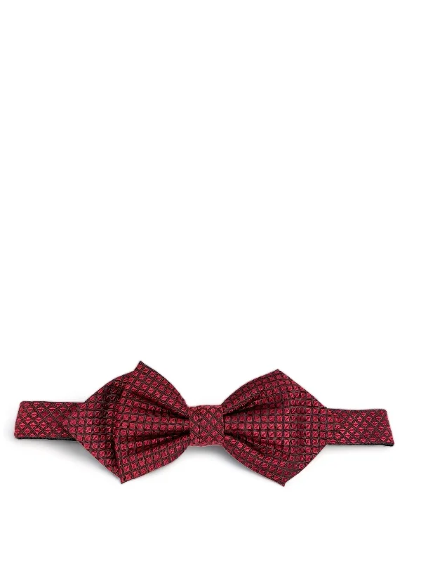 True Red Checked Silk Bow Tie by Paul Malone