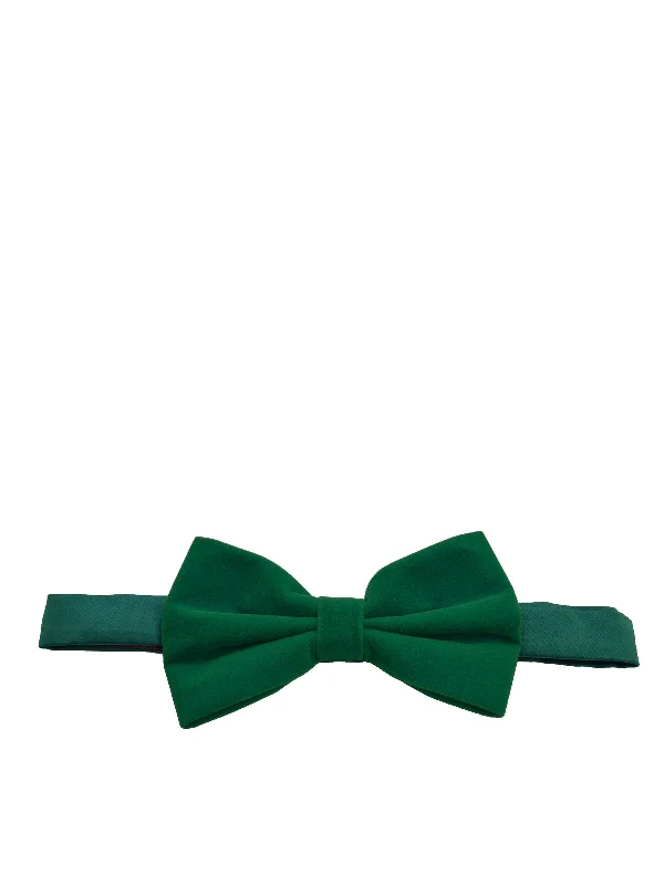 Dark Green VELVET Bow Tie and Pocket Square Set