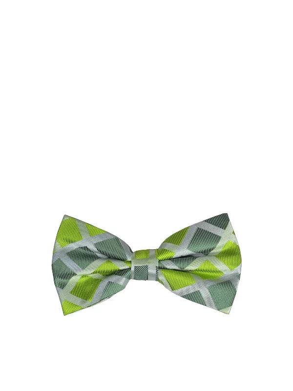 Green Checkered Silk Bow Tie