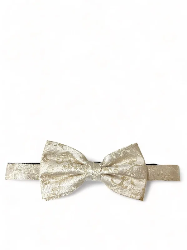 Ivory Vines Formal Silk Bow Tie by Paul Malone