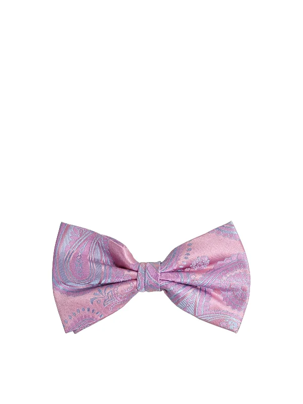 Pink Paisley Silk Bow Tie by Paul Malone