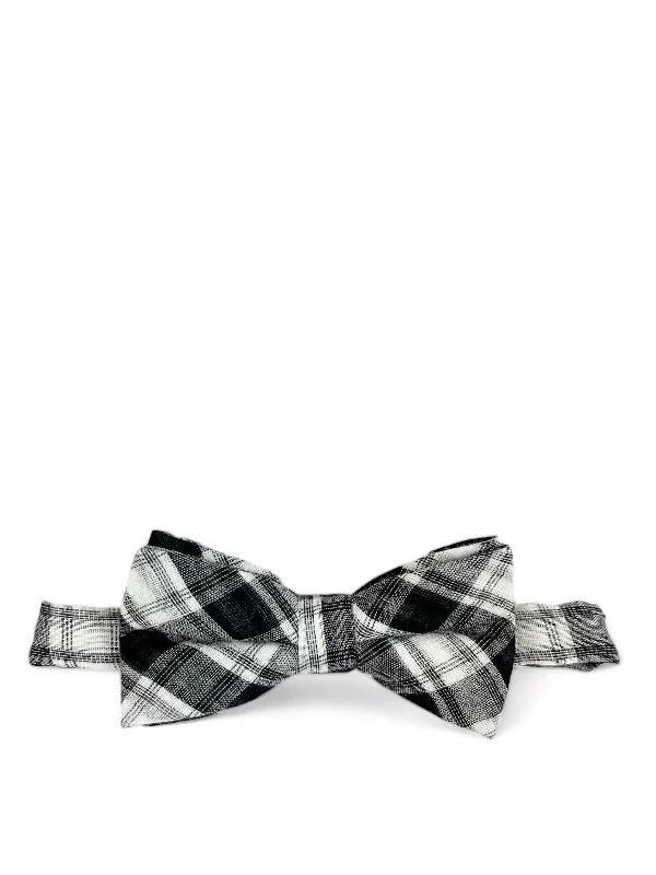 Plaid Cotton/Linen Bow Tie by Paul Malone