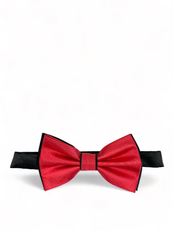 Red and Black Bow Tie with 2 Pocket Squares