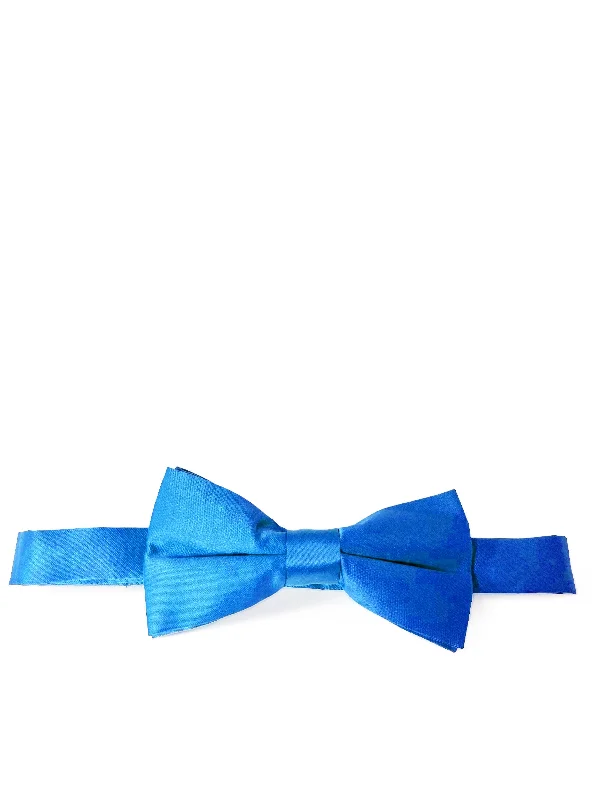 Solid Blue Pre-Tied Bow Tie