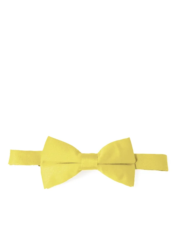 Solid Light Yellow Pre-Tied Bow Tie