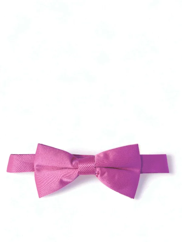 Solid Pink Pre-Tied Bow Tie