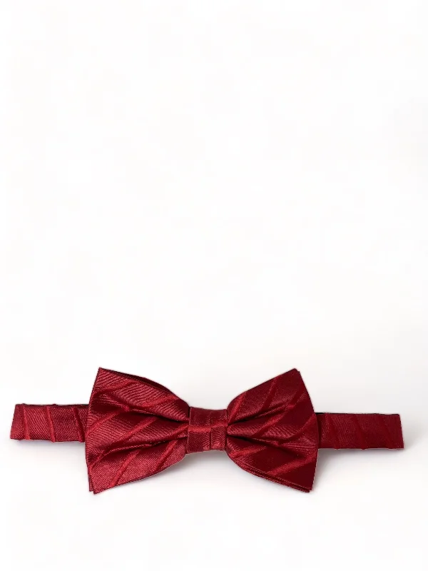 Solid Red Silk Bow Tie and Pocket Square