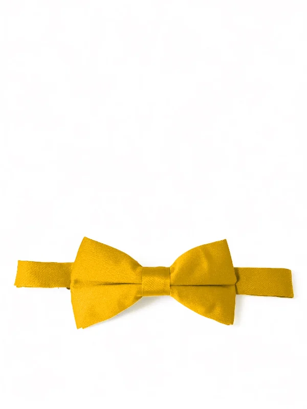 Solid Yellow Pre-Tied Bow Tie