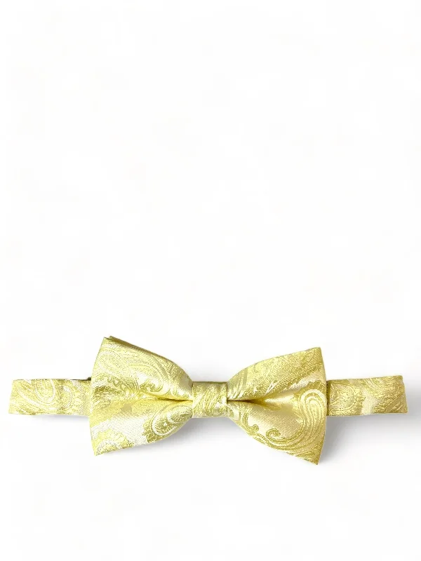 Classic Yellow Paisley Bow Tie