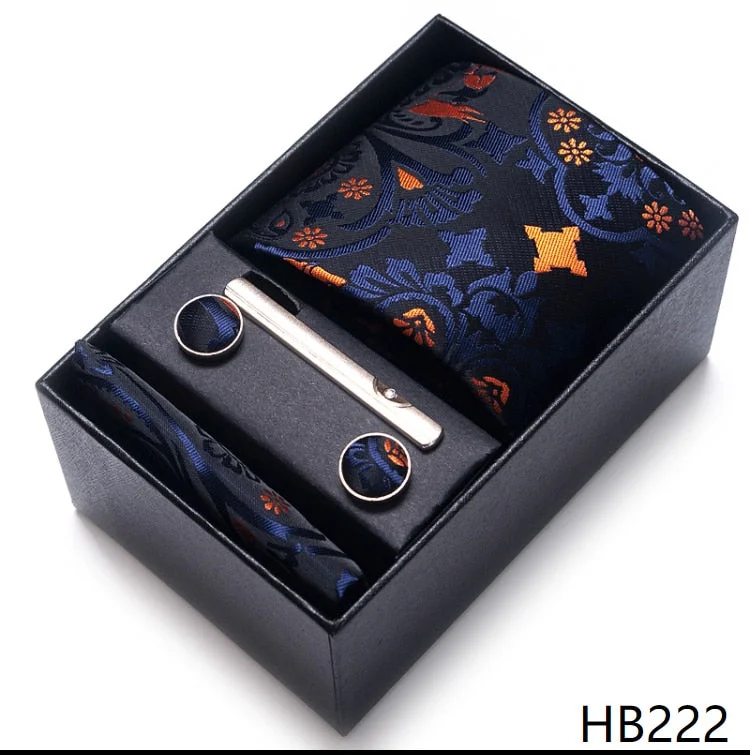 100% Silk Tie Handkerchief Cufflink Set