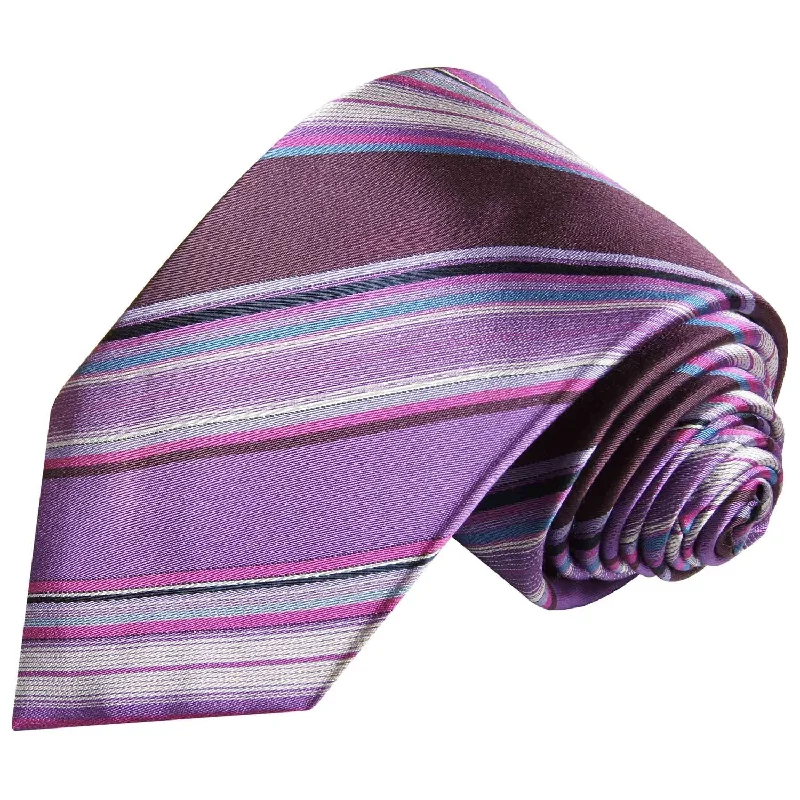 Luxurious Purple and Pink Silk Tie by Paul Malone