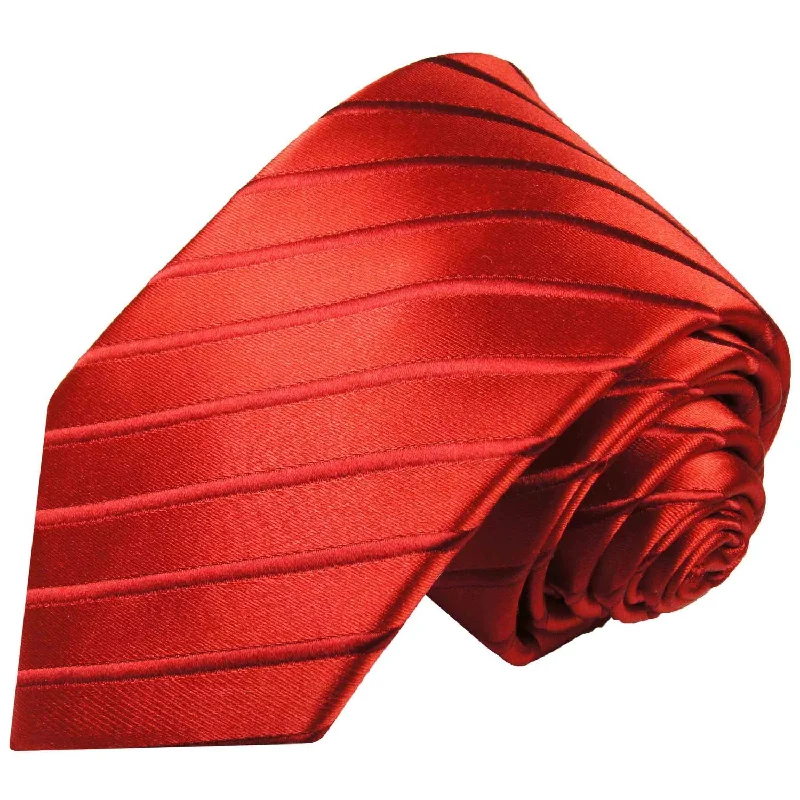 Red Striped Silk Tie with matching Accessories