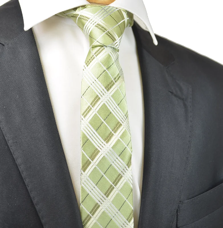 Summer Green Silk Necktie by Paul Malone