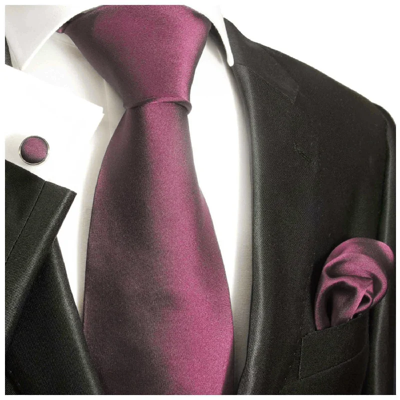 Solid Mellow Mauve Purple Silk Necktie Set