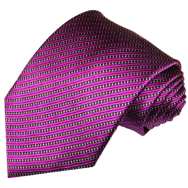 Purple Striped Silk Necktie by Paul Malone