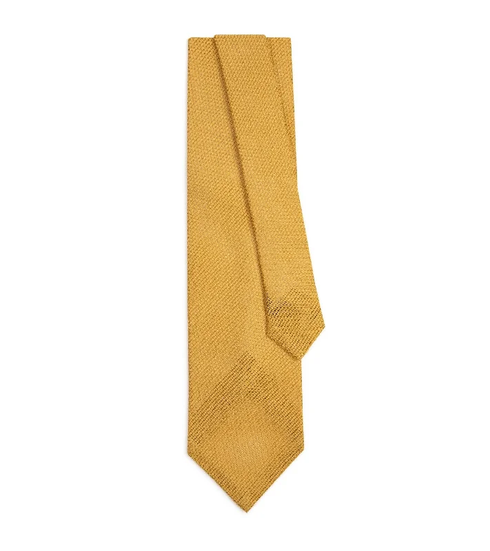 Bigi Fine Silk Grenadine Tie: Yellow