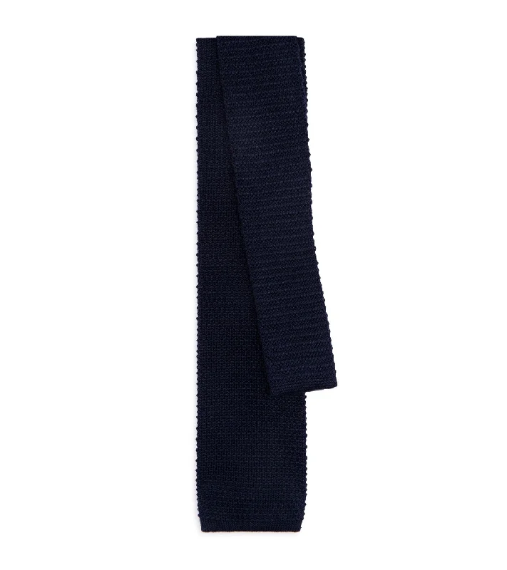 Bigi Wool Knit Tie: Navy