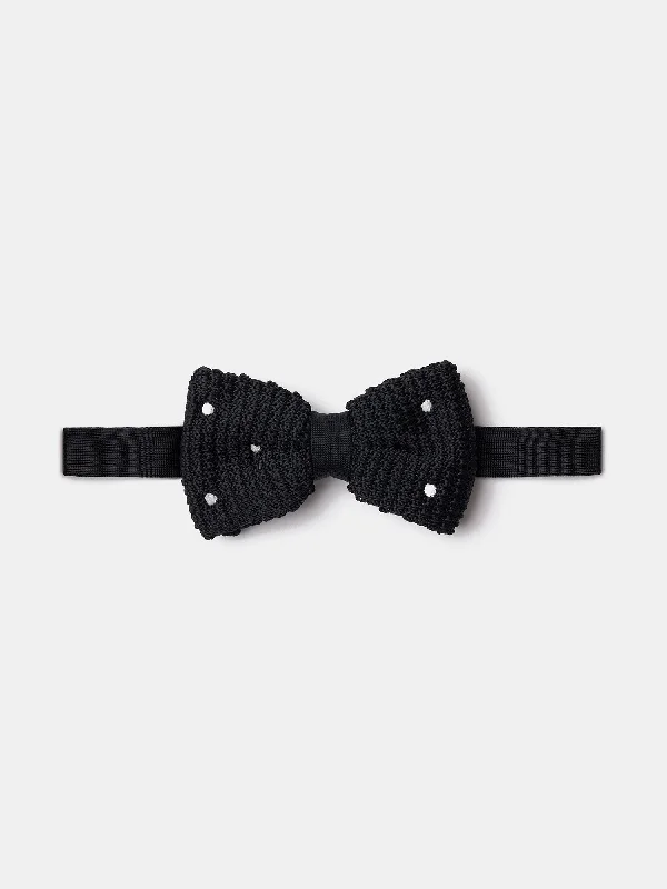 Black Knitted Bow Tie