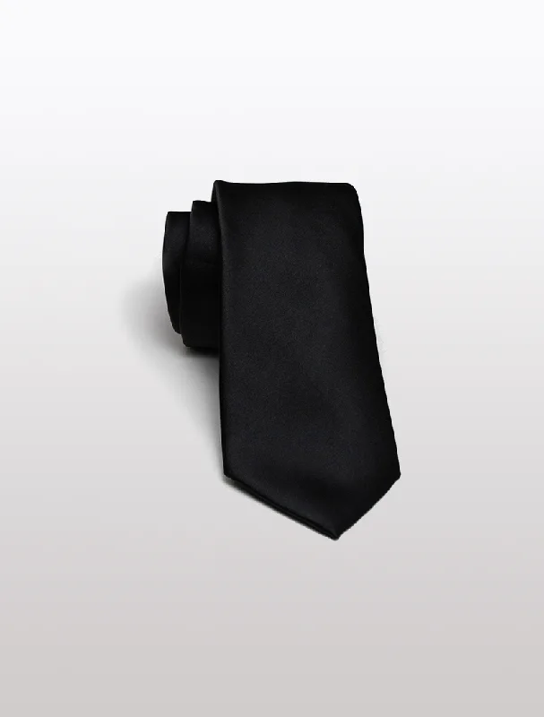 Black Men's Microfiber Tie