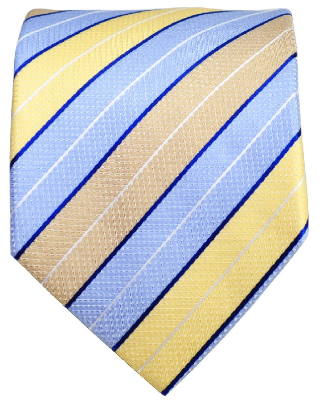 Blue and Yellow Striped Men's Tie