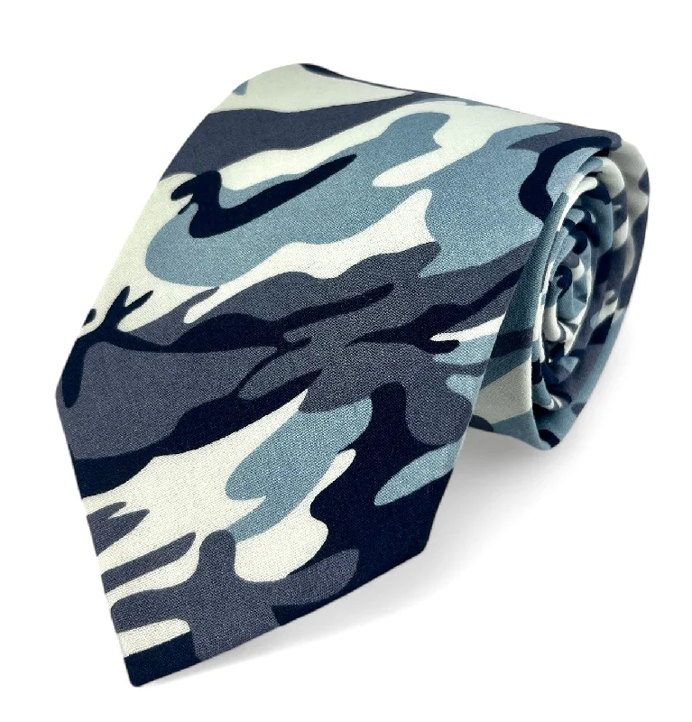 Blue Camouflage Cotton Tie Set