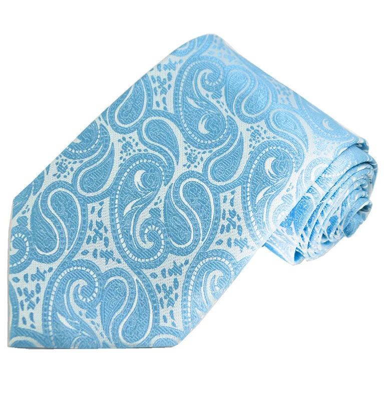 Classic Formal Sky Blue Paisley Necktie