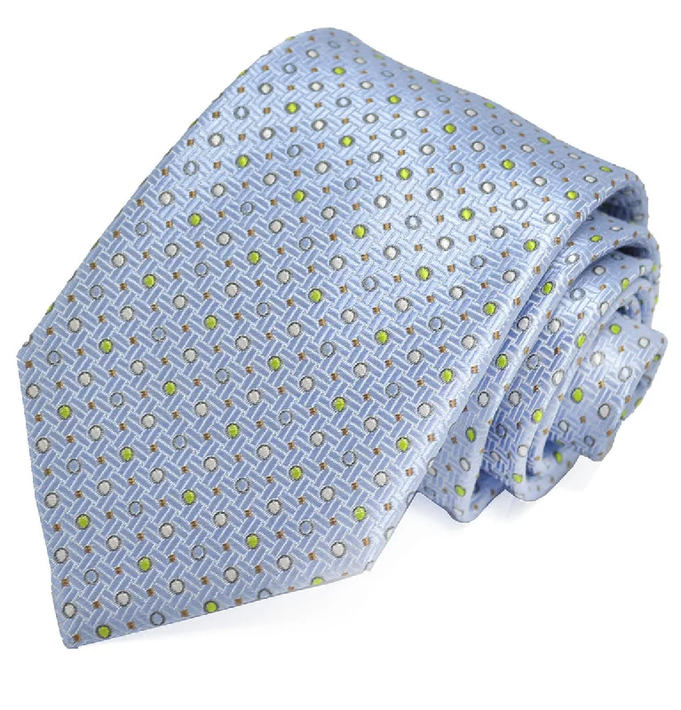 Blue Polka Dots Silk Tie and Pocket Square